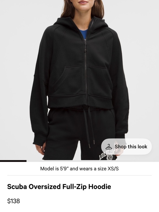 lululemon athletica Tops - lululemon athletica Black Oversized Full-Zip Hoodie